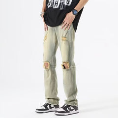 Men Jeans Summer Loose Straight Casual Trousers