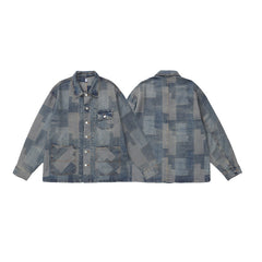 Unisex Jacket Casual Denim Jacket Men's and Women's Polo Collar Top Coat