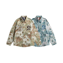 Unisex Jacket Embroidered Jacket Men's Loose Casual Polo Collar Coat