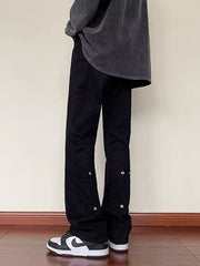 Men Jeans Spring and Autumn Straight-Leg Pants Loose Flared Trousers