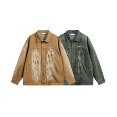 Unisex Jacket Vintage Distressed Washed Denim Jacket Loose Jacket