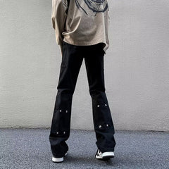 Men Jeans Slightly Flared Jeans Slim-Fitting Straight Pants