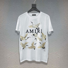 Amiri T Shirt Printed Casual Hip Hop Short Sleeve T-shirt for Men and Women
