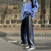 Men Jeans Distressed Straight Wide Leg Jeans Men Autumn Loose Casual Trousers