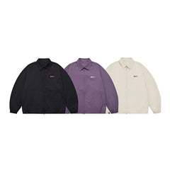 Unisex Jacket Retro Lapels Coach Jacket Men's Loose Spring and Autumn Coat