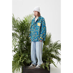 Unisex Jacket Vintage Jacket for Men and Women Couple Turn-down Collar Coat