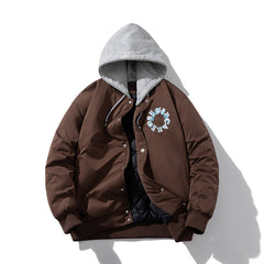 Men Vintage Jackets Stand-up Collar Embroidered Baseball Clothing Single-breasted Cotton Clothing