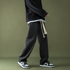 Men Jeans Retro Loose Casual Straight Wide Leg Pants