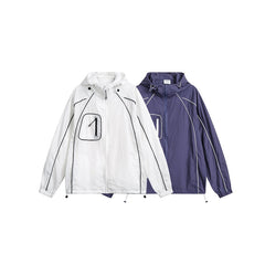 Unisex Jacket Retro Hooded Sports Jacket Men's and Women's Loose Jacket Thin Sun Protection Clothing