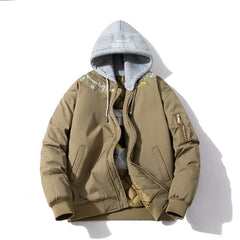 Men Vintage Jackets Thickened baseball jersey Simple embroidery Couple trendy stand-up collar jacket