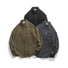 Unisex Jacket Loose Multi-Pocket Workwear Jacket