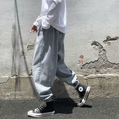 Men Jeans Straight Loose Tappered Trousers