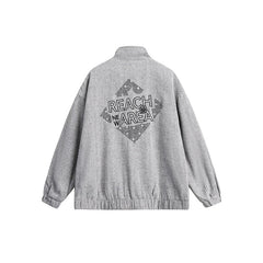 Unisex Jacket Vintage Stand Collar Jacket Baggy Coat
