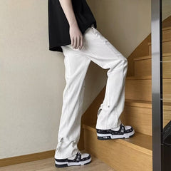 Men Jeans Autumn Jeans Slim-Fit Pants Straight-Leg Trousers