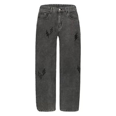 Men Jeans Spring and Autumn Straight-Leg Pants Loose Wide Leg Pants