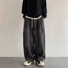 Men Jeans Cargo Jeans Men's Summer Washed Old Men's Casual Pants