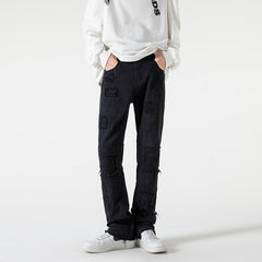 Men Jeans Ripped Straight Jeans Fall/Winter plus Size Slim Fit Trousers
