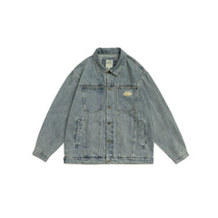 Unisex Jacket Denim Jacket Men and Women Couple Jacket Washed Top