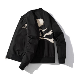 Mens Vintage Jackets Dark Baseball Uniform Bomber Jacket