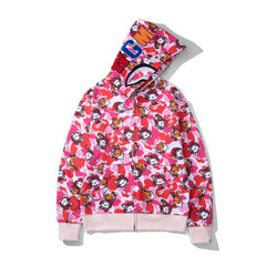 Bathing Ape Hoodie Full Print Hello Kitty Cardigan Zipper