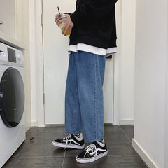 Men Jeans Wide Leg Pants Straight Men's Jeans Loose