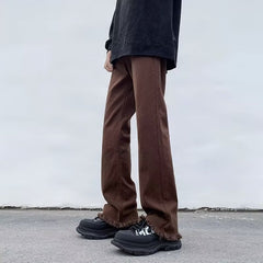 Men Jeans Autumn Skinny Jeans Straight Loose-Fitting Wide-Leg Trousers