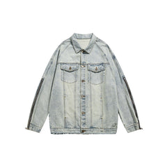 Unisex Jacket Retro Washed Denim Jacket G Loose Lapels Overalls