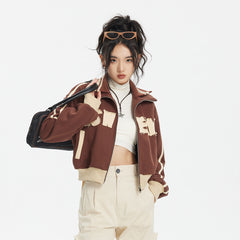 Unisex Jacket Retro Style Cardigan Short Loose Lapels Jacket