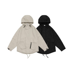 Unisex Jacket Vintage Sports Jacket for Men and Women Same Style Shell Jacket Loose Hooded Coat