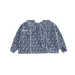 Unisex Jacket Retro Workwear Denim Jacket Loose Spring and Autumn Coat