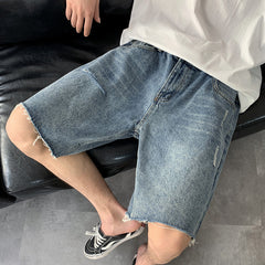 Men Jeans Ripped Denim Shorts Casual Shorts