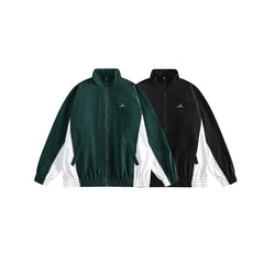 Unisex Jacket Spring and Autumn Vintage Sports Jacket for Men and Women Couple Splicing Coat