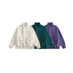 Unisex Jacket Big Pocket Jacket Stand Collar Coat