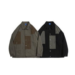 Unisex Jacket Retro Washed Stitching Patch Jacket Men's and Women's Loose Spring and Autumn Overalls