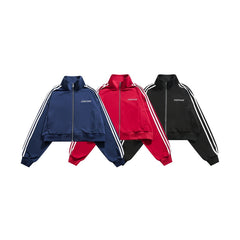 Unisex Jacket Vintage Top Sports Coat Stand Collar Jacket