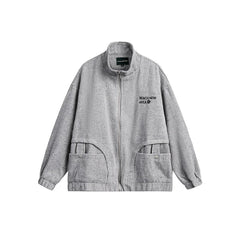 Unisex Jacket Vintage Stand Collar Jacket Baggy Coat