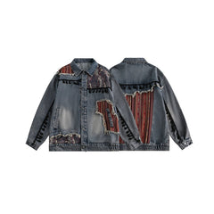 Unisex Jacket Retro Washed Denim Jacket for Men and Women Spring and Autumn Coat