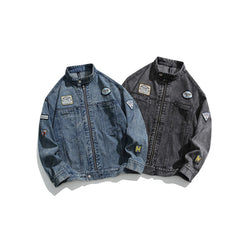 Unisex Jacket Vintage Denim Jacket Men's and Women's Same Washed Jacket Coat