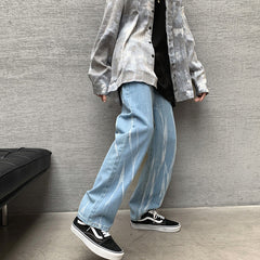 Men Jeans Hiphop Pants Loose Straight Jeans