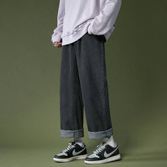 Men Jeans Straight Loose Summer Boys Casual Trousers