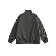 Unisex Jacket Retro Patchwork Contrast Color Loose Jacket Baseball Uniform