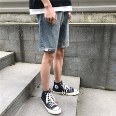 Men Jeans Summer Loose Straight Denim Shorts