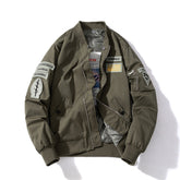 Mens Vintage Jackets Flight Suit Jacket Vintage Embroidered Baseball Suit Hooded