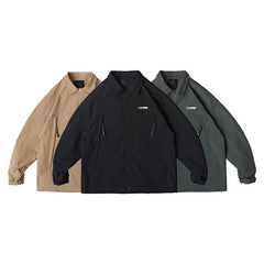 Unisex Jacket Loose Lapels Coach Jacket Men's Cargo Coat