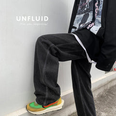 Men Jeans Fall Hip Hop Loose Straight-Leg Pants Vintage