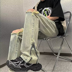 Men Jeans Ripped Straight Jeans