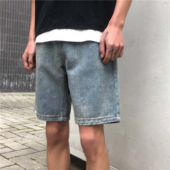 Men Jeans Summer Loose Straight Denim Shorts