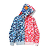 Bathing Ape Hoodie Shark Stitching Sweater Men's Cardigan