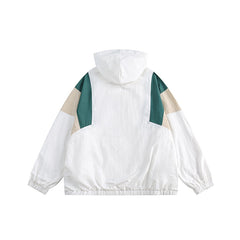 Unisex Jacket Vintage Loose Lapel Mechanical Style Hooded Sports Jacket