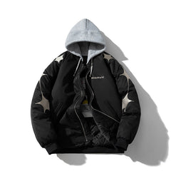 Mens Vintage Jackets Padded Jacket Autumn and Winter Thickened Baseball Jacket Cotton Jacket